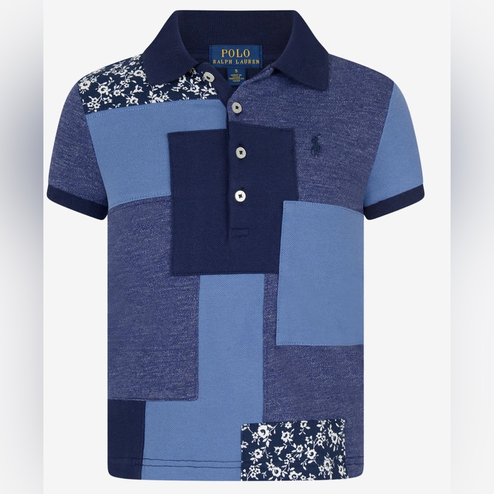 Polo by Ralph Lauren Kids Patchwork Polo Shirt Blue Size Kids Large 12-14